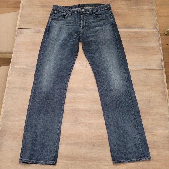 Citizens of Humanity Perfect Jeans Men 34x32 Dark Wash Straight Fit Denim - Picture 1 of 12